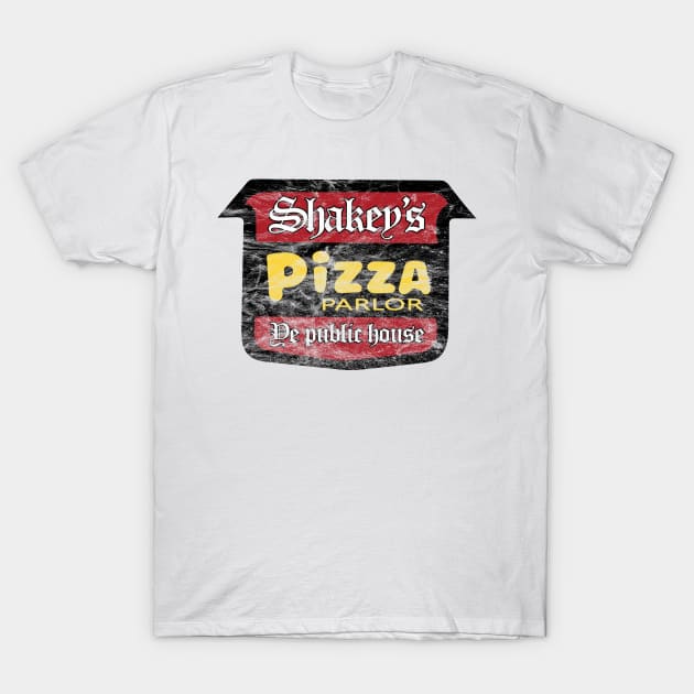 Shakey's Pizza Parlor (distressed) T-Shirt by Doc Multiverse Designs